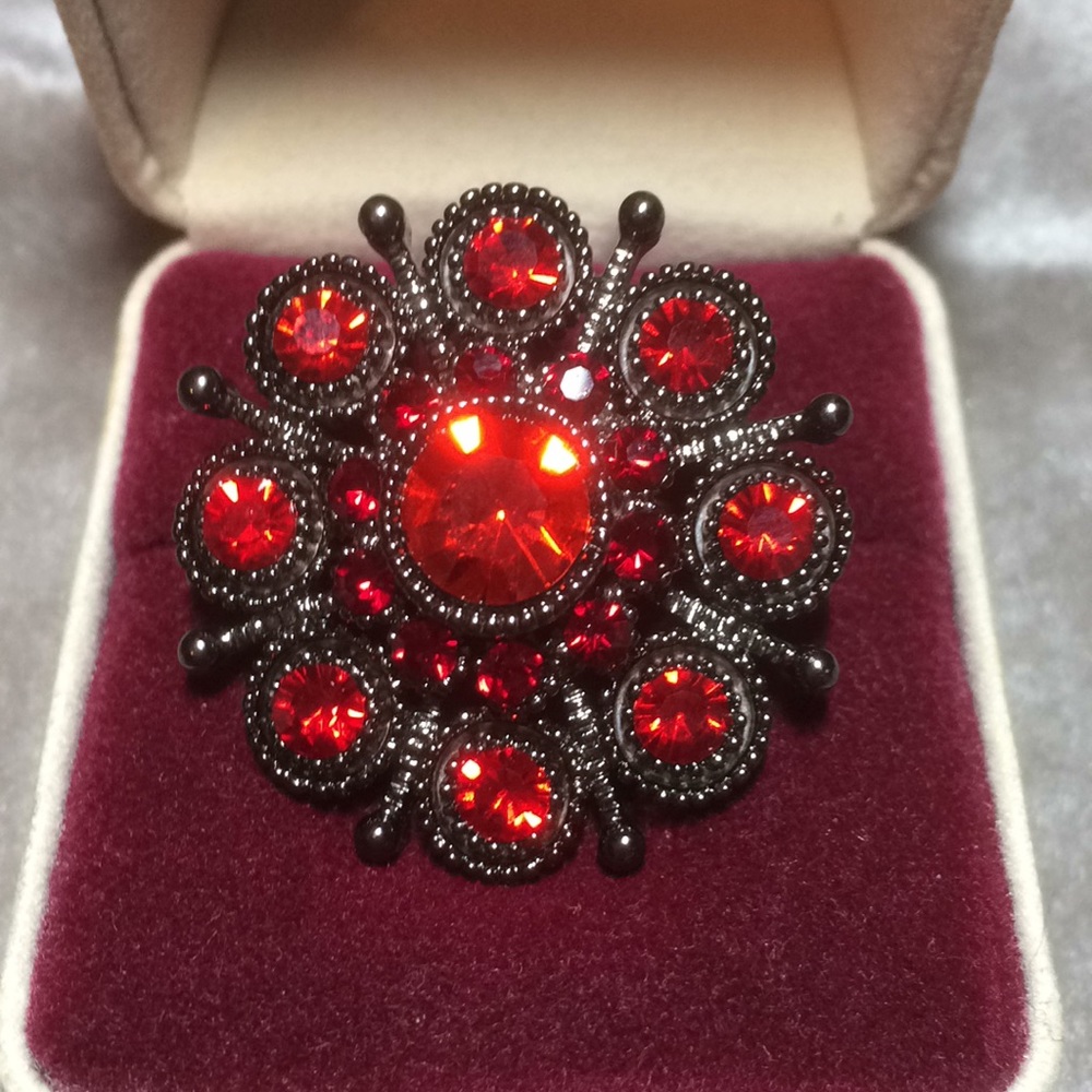 Red Stone Adjustable Ring